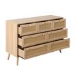 Croxley Oak and Rattan Wide 7 Drawer Chest