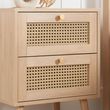 Croxley Oak and Rattan 2 Drawer Bedside Table - Sizes Available