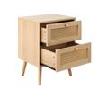 Croxley Oak and Rattan 2 Drawer Bedside Table - Sizes Available
