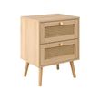 Croxley Oak and Rattan 2 Drawer Bedside Table - Sizes Available