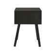Croxley Black and Rattan 1 Drawer Bedside Table