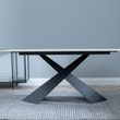 Merlin 8 Seater White Ceramic Dining Table with Black Cross Base - 180cm