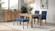 Ashbury Blue Fabric Small Dining Bench