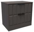 New York Graphite 2 Drawer Bedside Cabinet