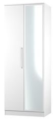 Worcester White 2 Door Tall Wardrobe - 1 Mirror