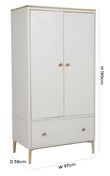 Vida Living Marlow Cashmere Oak 2 Door 1 Drawer Combi Wardrobe
