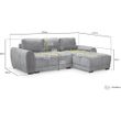 Azzuro Grey Universal Corner Sofabed with Storage
