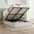 Monaco White Fabric Ottoman Storage Bed - Sizes Available