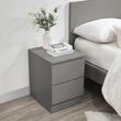 Oslo Grey 2 Drawer Bedside Cabinet