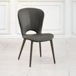 Clearance - Clooney Dark Grey Leather Dining Chair