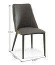 Clearance - Rosie Dark Grey Leather Dining Chair