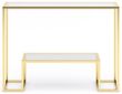 Clearance - Knightsbridge Glass and Gold Console Table - Brand New Item
