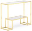 Clearance - Knightsbridge Glass and Gold Console Table - Brand New Item
