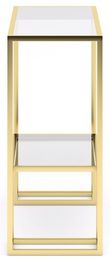 Clearance - Knightsbridge Glass and Gold Console Table - Brand New Item