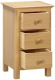 Arlington Oak 3 Drawer Compact Bedside Cabinet