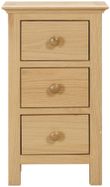 Arlington Oak 3 Drawer Compact Bedside Cabinet
