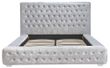 Grande Steel Crushed Velvet Fabric Bed - Sizes Available