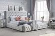 Grande Steel Crushed Velvet Fabric Bed - Sizes Available