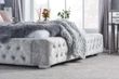 Grande Steel Crushed Velvet Fabric Bed - Sizes Available