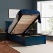 Phoenix Navy Blue Wood Ottoman Storage Bed - Sizes Available