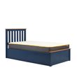 Phoenix Navy Blue Wood Ottoman Storage Bed - Sizes Available