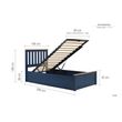 Phoenix Navy Blue Wood Ottoman Storage Bed - Sizes Available