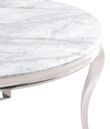 Louis 4 Seater Grey Marble and Chrome Round Dining Table - 120cm