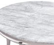Louis 4 Seater Grey Marble and Chrome Round Dining Table - 120cm