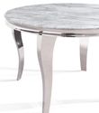 Louis 4 Seater Grey Marble and Chrome Round Dining Table - 120cm