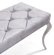 Louis Grey Velvet Fabric 170cm Dining Bench