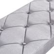 Louis Grey Velvet Fabric 170cm Dining Bench
