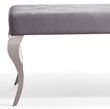 Louis Grey Velvet Fabric 170cm Dining Bench