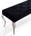 Louis Black Velvet Fabric 170cm Dining Bench