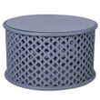 Clearance - Jaipur Lattice Grey Mango Wood Round Coffee Table - Brand New Item