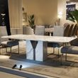 Zenith Marble Pedestal Dining Table - Variation Available