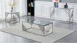 Calabria Glass and Chrome Console Table