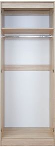 Monaco Grey Gloss and White 2 Door Tall Wardrobe - 1 Mirror