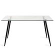 Bentley Designs Martini Clear Tempered Glass 6 Seater Dining Table