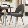 Bentley Designs Dansk Scandi Oak 6-8 Seater Extending Dining Table Set with 6 Upholstered Chairs in Cold Steel Fabric