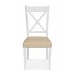 2 x Bentley Designs Hampstead Two Tone Ivory Bonded Leather X Back Dining Chair