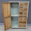 Dutch Industrial Wooden 2 Door with Multi Drawer Apothecary Tall Cabinet