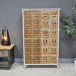 Dutch Industrial Wooden 2 Door with Multi Drawer Apothecary Tall Cabinet