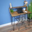 Dutch Industrial Mango Wood and Metal Desk