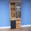 Dutch Industrial Mango Wood and Glass Dresser Unit