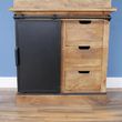 Dutch Industrial Mango Wood and Glass Dresser Unit