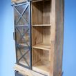 Dutch Industrial Mango Wood and Glass Dresser Unit