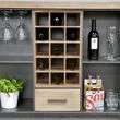 Dutch Fir Wood and Metal 1 Drawer Wine Cabinet
