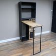 Dutch Mango Wood and Black Metal Large Bar Cabinet