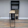 Dutch Mango Wood and Black Metal Large Bar Cabinet
