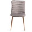 2 x Bentley Designs Eriksen Grey Velvet Fabric Dining Chair with Oak Effect Legs